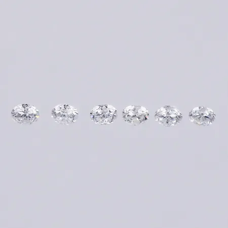 Lösa diamanter ca 6x0,05ct TW (G)/VS-Si Vikt: 0 g