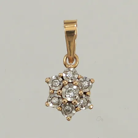 Hänge diamanter 7x ca0,005ct, Ø7,3mm, 18K  Vikt: 1 g