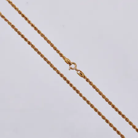 Kedja, Cordell, längd: ca 47cm, bredd: ca 2mm, 21K  Vikt: 4,3 g