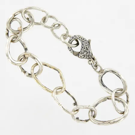 Armband med förgyllda detaljer, by Birdie, Danmark, 22cm, bredd: 18mm, silver 925/1000 originaletui  Vikt: 28,6 g