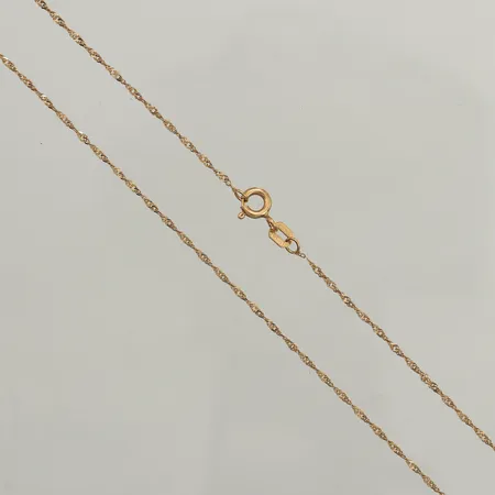 Kedja Singapore, längd 46cm, bredd 1,2mm, GHA, 18K   Vikt: 1,3 g