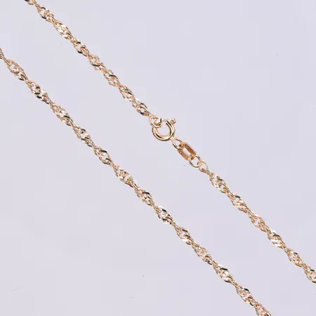 Kedja Singapore, Guldfynd,  längd 50,5 cm, bredd 2 mm, 18K: Vikt: 4,8 g