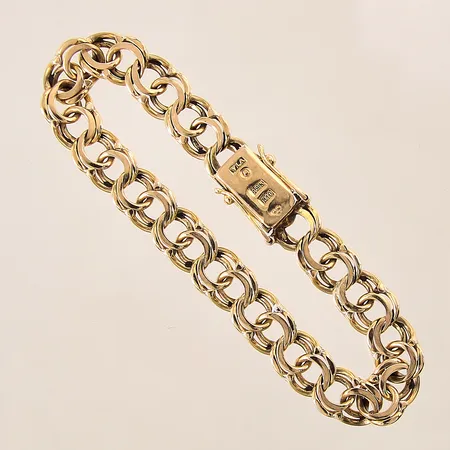 Armband Bismarck, längd 18,5cm, bredd 9mm, 18K  Vikt: 24,2 g
