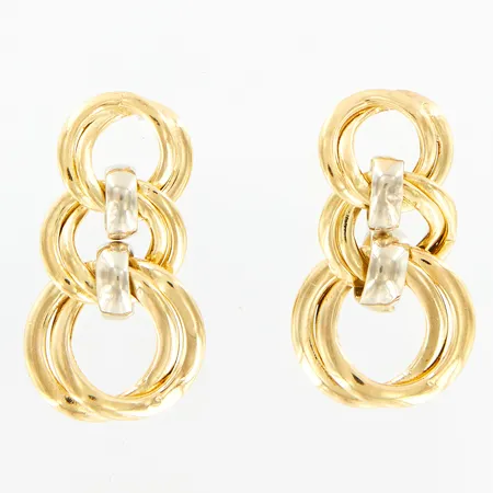 Ett par örhängen med detaljer i vitguld, ca 25mm, 18K Vikt: 3,2 g