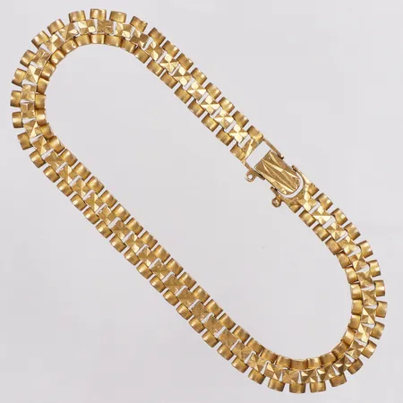 Armband, Korridorlänk, 22cm, bredd 7,2mm, en säkerhetsåtta saknas, 21K  Vikt: 18,4 g