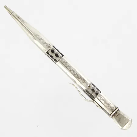 Penna med dekor, saknar insats, 123mm, silver 830/1000 Vikt: 16 g