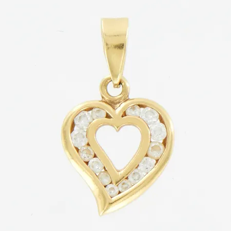 Hänge med stenar, hjärta, ca 20mm, 18K Vikt: 1,6 g