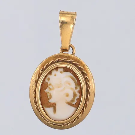 Hänge, camé, 20mm, Bronsil, 18K Vikt: 1,1 g