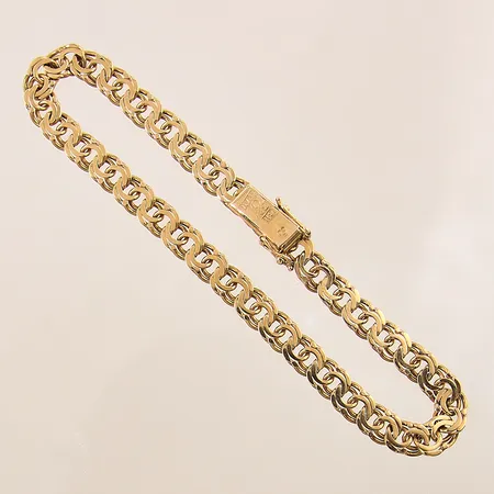 Armband Bismarck, längd 19cm, bredd 5mm, 18K  Vikt: 10,5 g