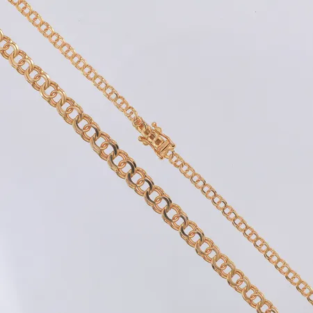Collier, doserad Bismarck, 42,3cm, bredd 3-6mm, Antar Guld, 18K Vikt: 11,9 g