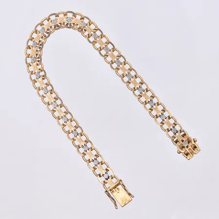 Armband X-länk, längd 19,5 cm, bredd 8 mm, 18K. Vikt: 17,6 g