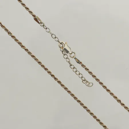Kedja Cordell, längd 45cm, bredd 1,9mm, förgyllt silver, sliten förgyllning  Vikt: 5,4 g