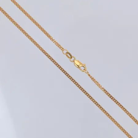 Kedja, Pansar, 42cm, bredd 2mm, kattfotstämpel, 18K Vikt: 7,2 g