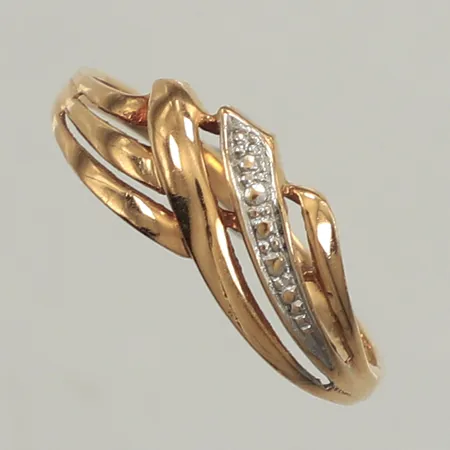 Ring, stl 17¼, bredd 6,4mm, 18K  Vikt: 1,4 g