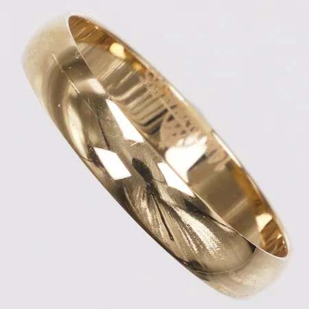 Ring, slät, stl 20¼, bredd 3,8mm, ograverad, 14K  Vikt: 2,3 g