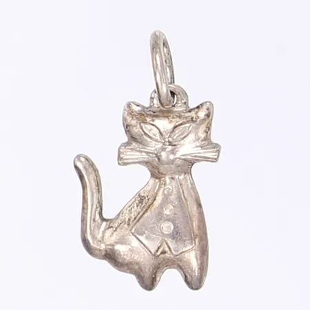Hänge katt, längd inkl ögla 20mm, bredd 10mm, silver 830/1000 Vikt: 1 g