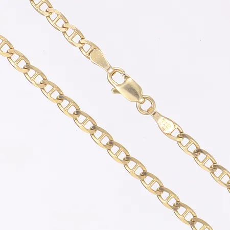 Halskedja, längd 55,5cm, bredd 3mm, 14K Vikt: 7,4 g