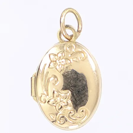 Hänge medaljong, längd inkl ögla 18mm, bredd 10mm, 18K  Vikt: 1 g