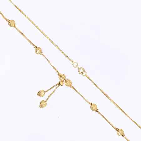 Collier med kuldekor, längd 41,5cm, 21K Vikt: 7,3 g