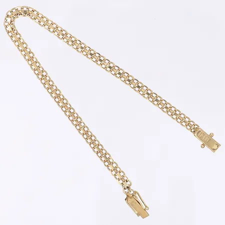 Armband X-länk, 19cm, bredd 4mm, svenska stämplar, 18K Vikt: 6,1 g
