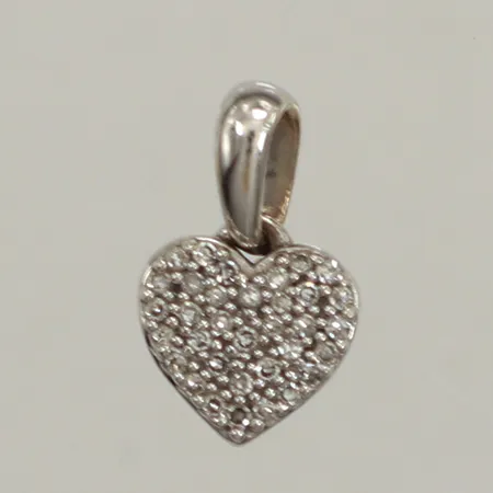 Hänge diamanter 32x ca 0,005ct, längd ca 12mm, bredd 6,8mm, vitguld, 18K  Vikt: 0,6 g