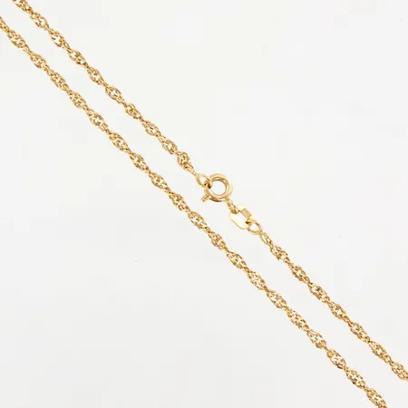 Kedja, Singapore, 45cm, bredd 2mm, GHA, 18K.  Vikt: 3,8 g