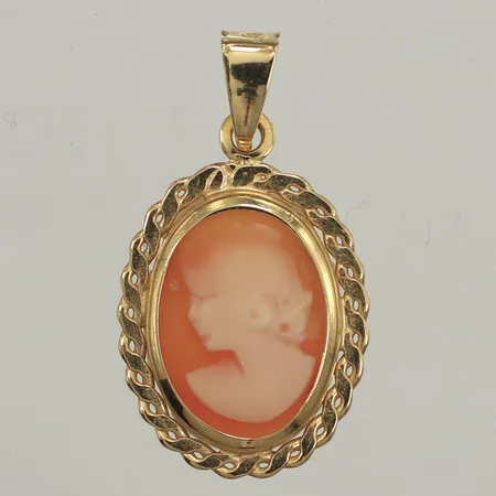 Hänge Camé, längd 30mm, bredd 16mm, 18K Vikt: 1,8 g