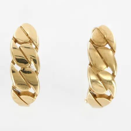 Ett par örhängen, pansar, 15-11mm, bredd 5mm, 14K.  Vikt: 3 g