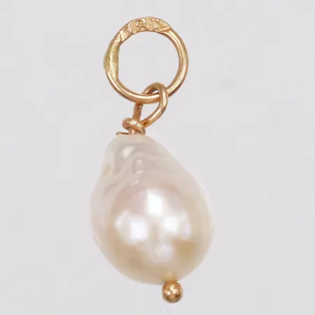 Hänge, odlad sötvattenpärla, 15mm, 18K  Vikt: 0,7 g