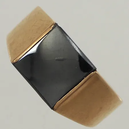 Klackring hematit, stl 20, bredd 10mm, repig sten, 18K Vikt: 6,1 g