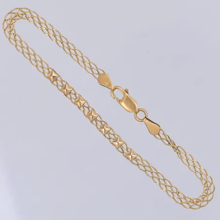 Armband 19cm, defekt, skevt, 18K Vikt: 3,6 g