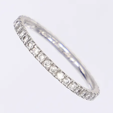 Ring, vitguld med diamanter, stl 16,75, helallians, totalt 0,40ctv, GJ 750, 54, gravyr, 18K Vikt: 1,8 g