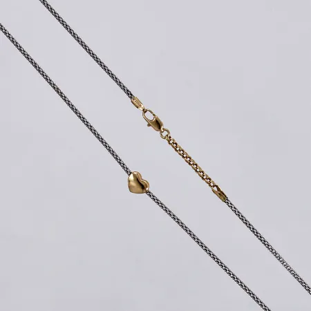 Collier med berlock, hjärta, KFS, längd: ca 44cm, bredd: ca 1mm, 18K Vikt: 5,5 g