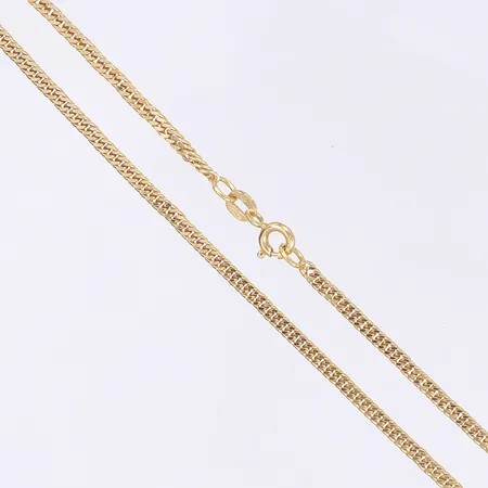 Halskedja, pansar, Balestra, längd 42cm, bredd 2mm, bucklig, 18K Vikt: 8 g