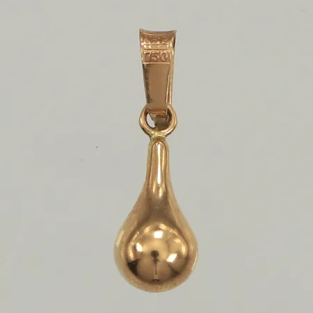 Hänge droppe, längd 20mm, bredd 6mm, 18K  Vikt: 0,4 g