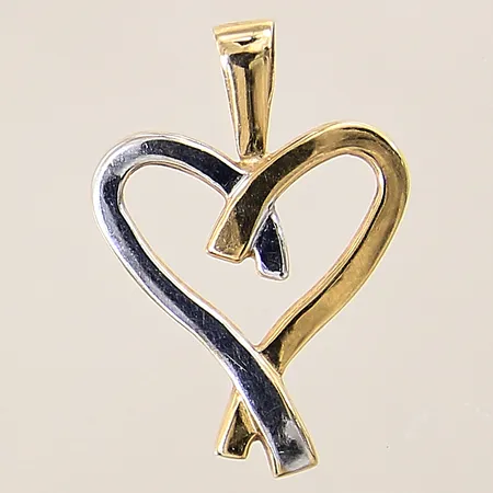 Hänge, hjärta, 20x14mm, delvis vitguld, GHA, 18K  Vikt: 0,7 g