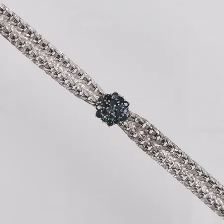Armband, safirer, 19cm, bredd 9,7-12,4mm, vitguld, italienska stämplar, HE, 18K  Vikt: 19,9 g