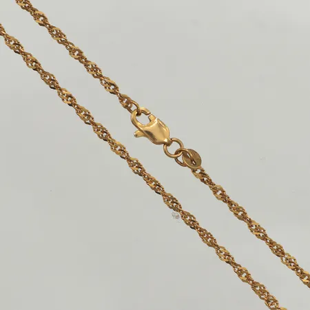 Kedja Singapore, längd 46cm, bredd 2,1mm, 21K  Vikt: 5 g