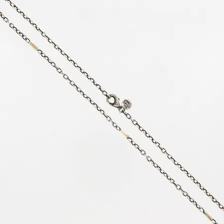 Collier med förgyllda detaljer samt vita stenar, By Birdie, 90cm, bredd: 3,5mm, silver 925/1000, originaletui Vikt: 18,3 g