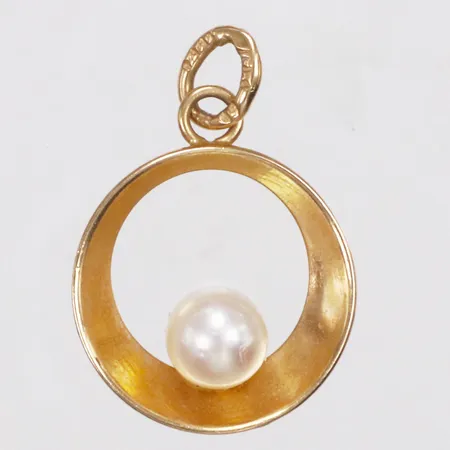 Hänge, plastpärla, längd 20mm inkl ögla, bredd 14,6mm, 18K Vikt: 1,1 g