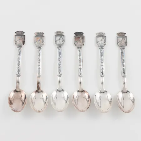 Skedar 6 st Jevnaker, längd ca 10 cm, silver. Vikt: 54,1 g