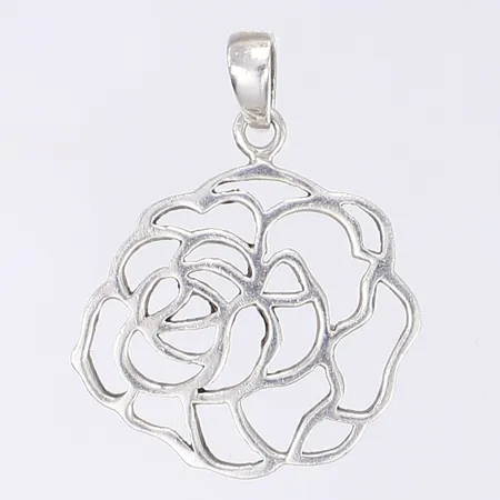 Hänge ros, längd inkl ögla  40mm, bredd 30mm, silver 925/1000 Vikt: 4,5 g