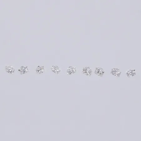 Lösa diamanter ca 9xca0,03ct TW-W/VS-Si, Princesslipade  Vikt: 0 g