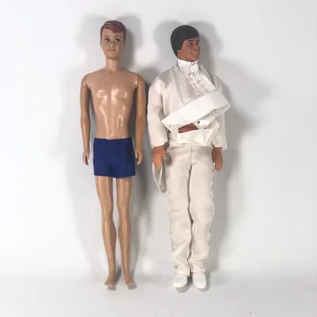 2 Dockor, Ricky och Ken, Mattel 1968 och 1969, höjd ca 30 cm Skickas med paket.