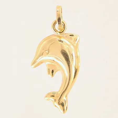 Hänge, delfin, 18x9mm, 18K  Vikt: 0,3 g