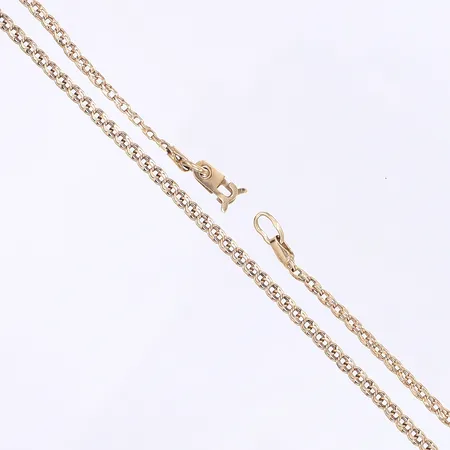Halskedja, längd 51cm, bredd 3mm, 14K Vikt: 8 g