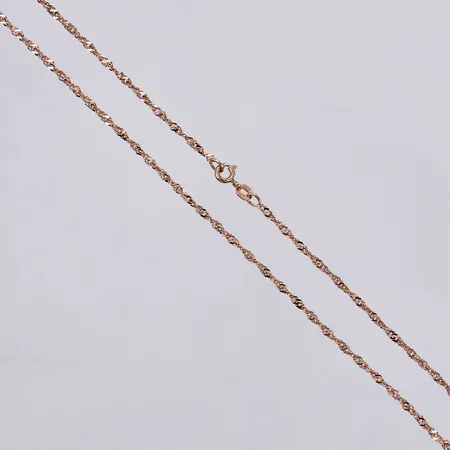 Kedja Singapore, längd ca 41,8cm, bredd ca 2mm, GFAB, 18K Vikt: 3,7 g