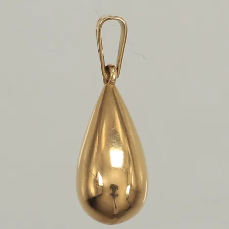 Hänge droppe, längd 20mm inkl ögla, bredd 7,5mm, 18K  Vikt: 0,9 g