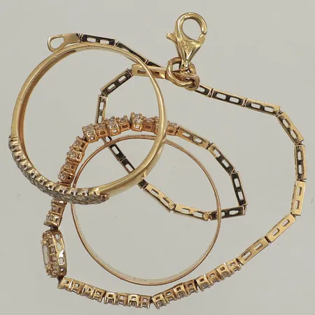 Ett armband, defekt, två ringar ,defekta, 14K Vikt: 6,6 g