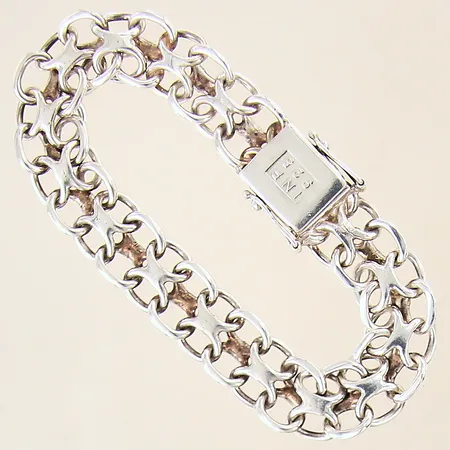 Armband X-länk, längd: 19cm, bredd: 12,6mm, silver 925/1000 Vikt: 29,3 g